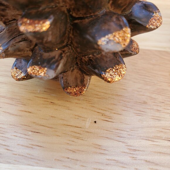Decorative Debi Lilly Design Pinecone Candles W/ Glitter Set Of 2  3" Tall - Picture 11 of 12